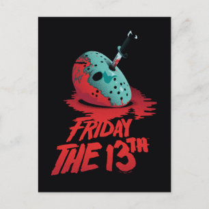 Friday the 13th   Knife Through Blue Hockey Mask Briefkaart