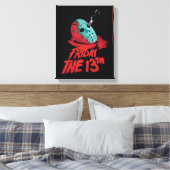 Friday the 13th | Knife Through Blue Hockey Mask Canvas Afdruk (Insitu (Slaapkamer))