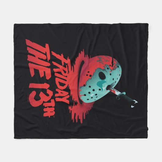 Friday the 13th | Knife Through Blue Hockey Mask Fleece Deken (Voorkant (Horizontaal))