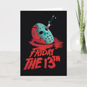Friday the 13th   Knife Through Blue Hockey Mask Kaart