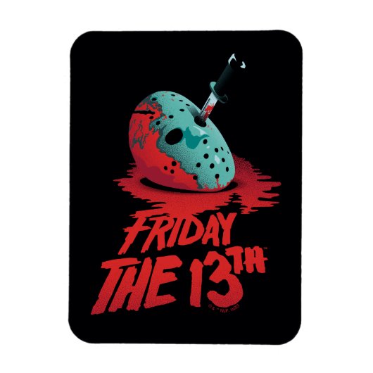 Friday the 13th | Knife Through Blue Hockey Mask Magneet (Verticaal)