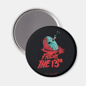 Friday the 13th | Knife Through Blue Hockey Mask Magneet (Voorkant / Achterkant)