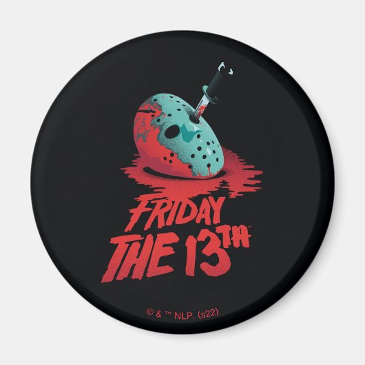 Friday the 13th | Knife Through Blue Hockey Mask Magneet (Voorkant)