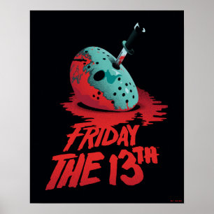 Friday the 13th   Knife Through Blue Hockey Mask Poster