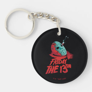 Friday the 13th   Knife Through Blue Hockey Mask Sleutelhanger