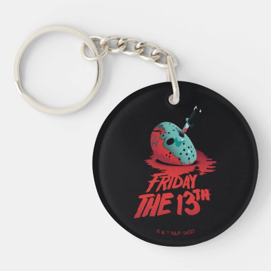 Friday the 13th | Knife Through Blue Hockey Mask Sleutelhanger (Voorkant)