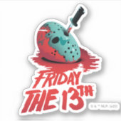 Friday the 13th | Knife Through Blue Hockey Mask Sticker (Voorkant)