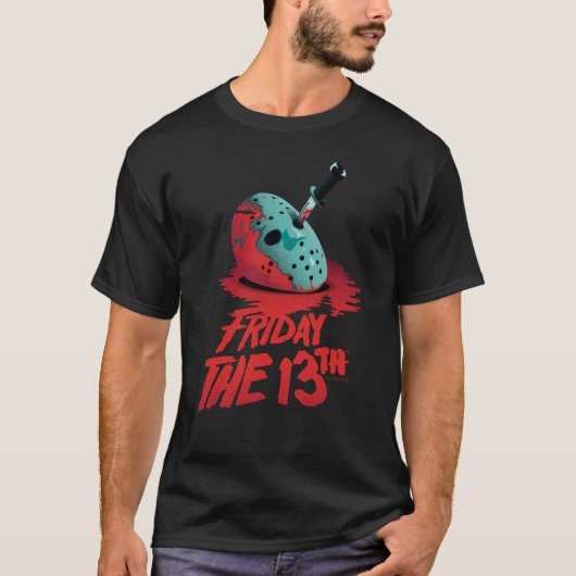 Friday the 13th | Knife Through Blue Hockey Mask T-shirt (Voorkant)
