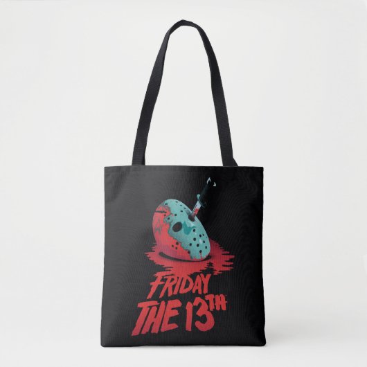 Friday the 13th | Knife Through Blue Hockey Mask Tote Bag (Voorkant)