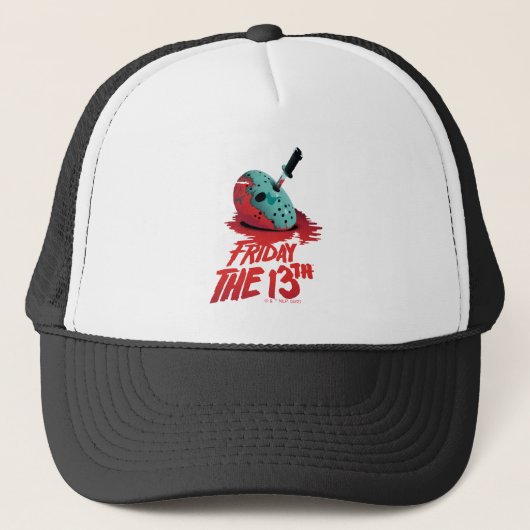 Friday the 13th | Knife Through Blue Hockey Mask Trucker Pet (Voorkant)