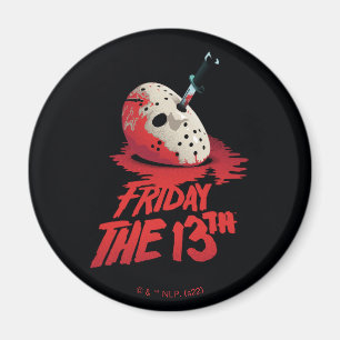 Friday the 13th   Knife Through Hockey Mask Magneet