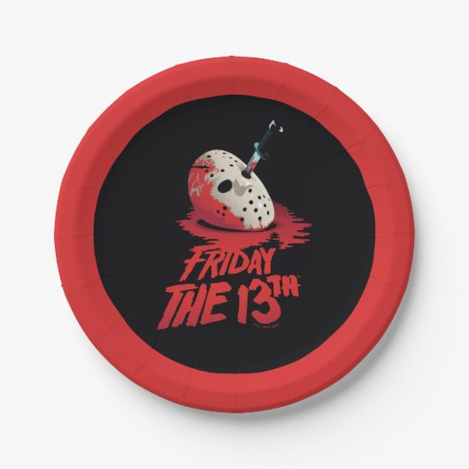 Friday the 13th | Knife Through Hockey Mask Papieren Bordje (Voorkant)