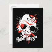 Friday the 13th | Paint Splatter Hockey Mask Briefkaart (Voorkant / Achterkant)