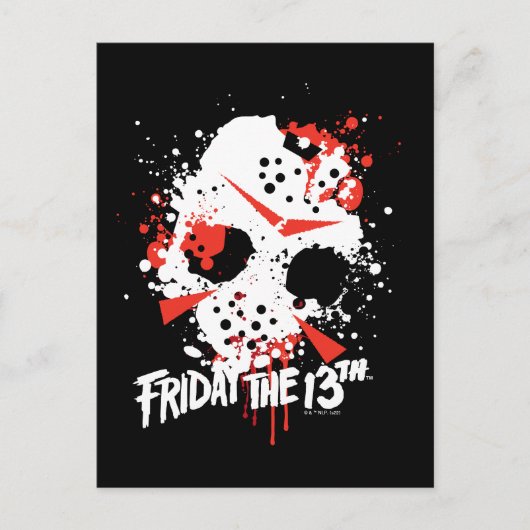 Friday the 13th | Paint Splatter Hockey Mask Briefkaart (Voorkant)