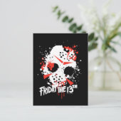Friday the 13th | Paint Splatter Hockey Mask Briefkaart (Staand voorkant)