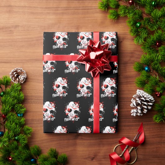 Friday the 13th | Paint Splatter Hockey Mask Cadeaupapier (Feestdagen Geschenken)