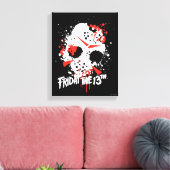 Friday the 13th | Paint Splatter Hockey Mask Canvas Afdruk (Insitu (Woonkamer))