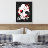 Friday the 13th | Paint Splatter Hockey Mask Canvas Afdruk (Insitu (Slaapkamer))
