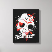 Friday the 13th | Paint Splatter Hockey Mask Canvas Afdruk (Voorkant)