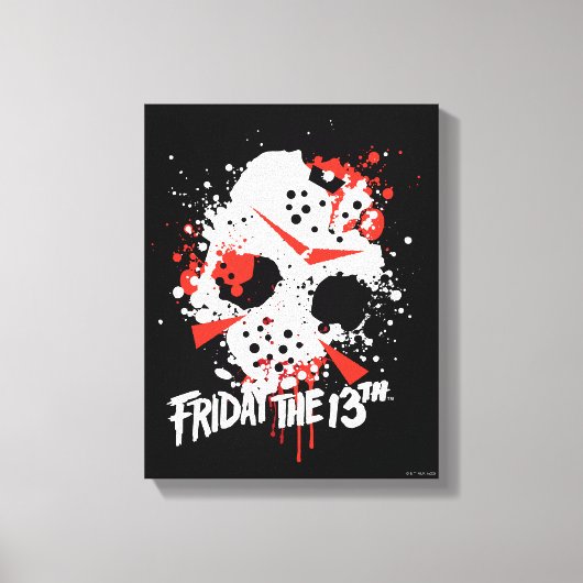 Friday the 13th | Paint Splatter Hockey Mask Canvas Afdruk (Voorkant)