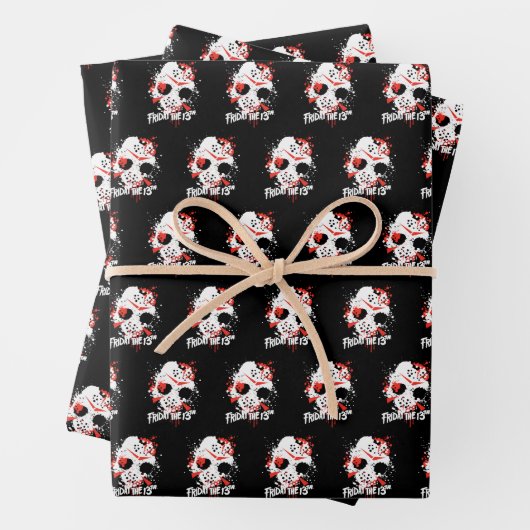 Friday the 13th | Paint Splatter Hockey Mask Inpakpapier Vel (In situ)