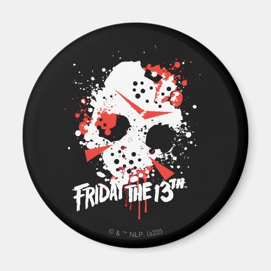 Friday the 13th | Paint Splatter Hockey Mask Magneet (Voorkant)