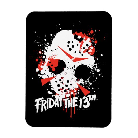 Friday the 13th | Paint Splatter Hockey Mask Magneet (Verticaal)
