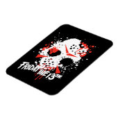 Friday the 13th | Paint Splatter Hockey Mask Magneet (Linkerzijde)