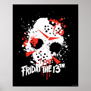 Friday the 13th   Paint Splatter Hockey Mask Poster