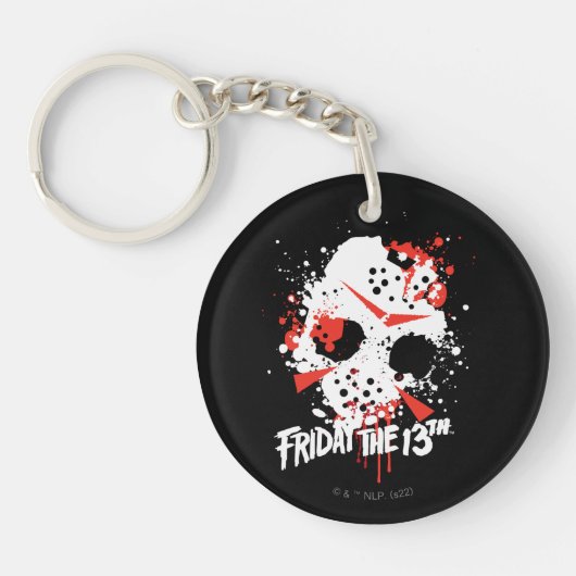 Friday the 13th | Paint Splatter Hockey Mask Sleutelhanger (Voorkant)