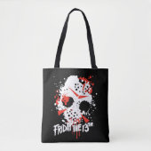 Friday the 13th | Paint Splatter Hockey Mask Tote Bag (Voorkant)