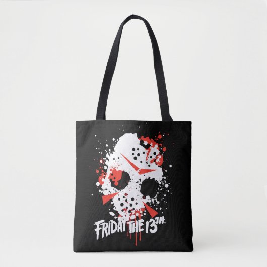 Friday the 13th | Paint Splatter Hockey Mask Tote Bag (Voorkant)