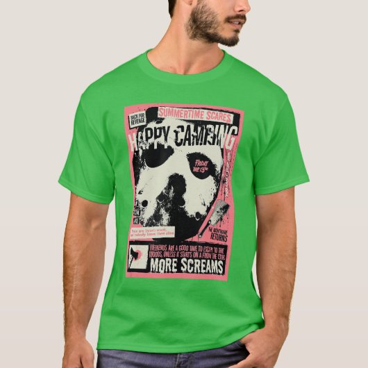 Fridayhe 13th Happy Camping Summertime Scares Horr T-shirt (Voorkant)