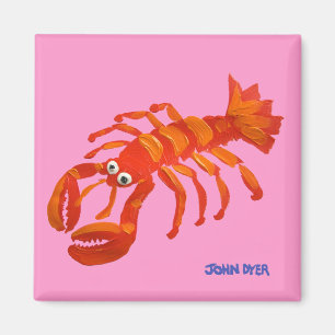 Fridge Art: John Dyer Red Lobster Magneet
