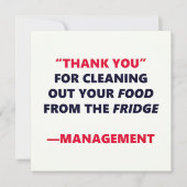 Fridge Cleaning Funny Hartelijk dank aan Office Hu (Voorkant)