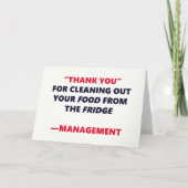Fridge Cleaning Funny Hartelijk dank aan Office Hu Kaart (Voorkant)