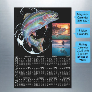 Fridge Fishing Photo Calendar 2026, Fly Fishing