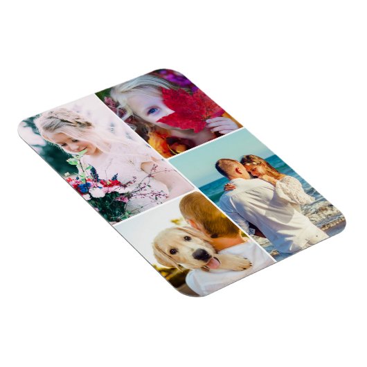 Fridge Magnet 4 Sjabloon met foto Rond Magneet (Rechterzijde)