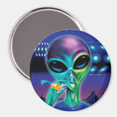 Fridge Magnet Alien neemt me mee naar je feestje (Voorkant / Achterkant)