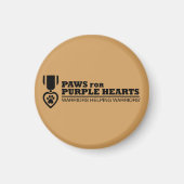 Fridge Magnet Button - Tan w Black Logo (Voorkant)
