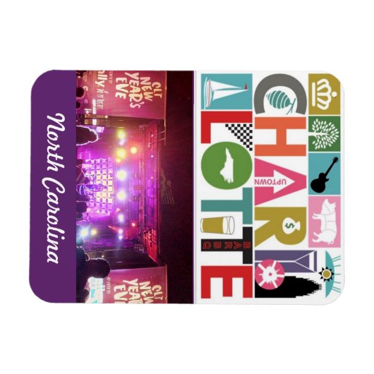 Fridge Magnet Charlotte North Carolina Magneet (Horizontaal)