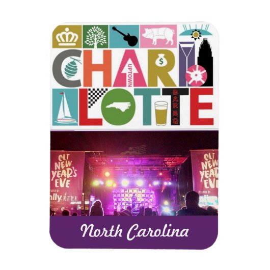 Fridge Magnet Charlotte North Carolina Magneet (Verticaal)