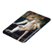 Fridge Magnet met aap en slogan Magneet (Linkerzijde)