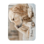 Fridge Magnet met Golden Retriever en Slogan Magneet (Verticaal)