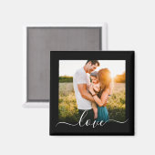 Fridge Magnet Photo Template Love Text Black (Voorkant / Achterkant)
