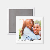 Fridge Magnet Photo Template Love Text White (Voorkant / Achterkant)