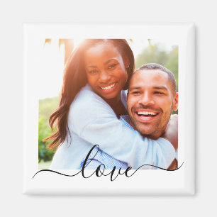 Fridge Magnet Photo Template Love Text White