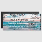 Fridge Save the Date Tropical Beach Palm Trees Magnetische Uitnodiging (Voorkant / Achterkant)
