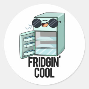 Fridgin Cool Funny Refkoelkast Ronde Sticker
