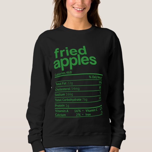 Fried Apple Nutrition Facts Thanksgiving Christmas Trui (Voorkant)
